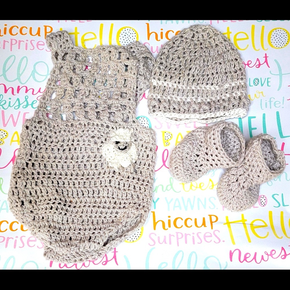 Hand Crocheted Gender Neutral heirloom Baby Gift